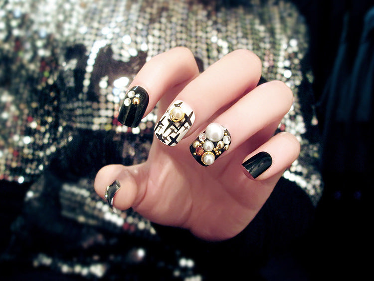 Fashion  nail Nail Tips Finished Nail Beauty Fake Nails Nail Patch Finished Nail Stickers Fake Nails D4