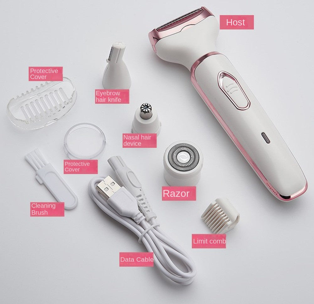 4-in-1  Multifunctional electric Shaver for women Body hair remover eyebrow shaver USB Charging