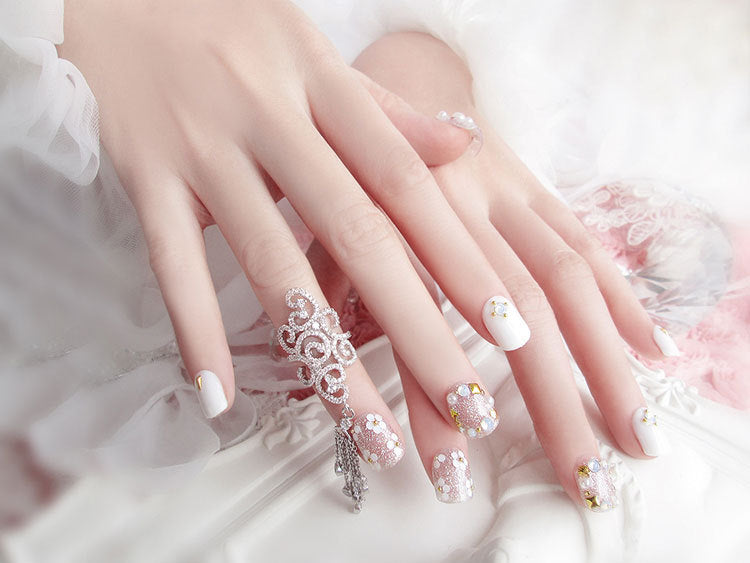 Fashion  nail Finished Nail Beauty Magazine Style Beautiful Bride Fake Nail Patch UV Nail L26