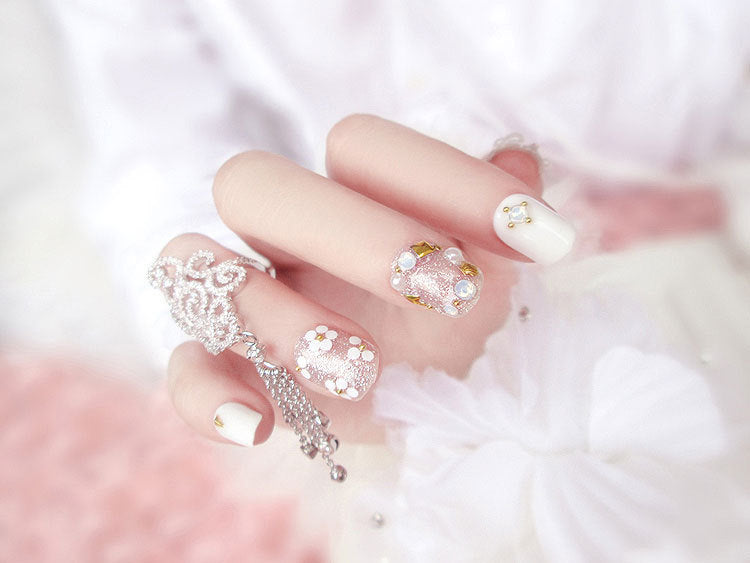 Fashion  nail Finished Nail Beauty Magazine Style Beautiful Bride Fake Nail Patch UV Nail L26