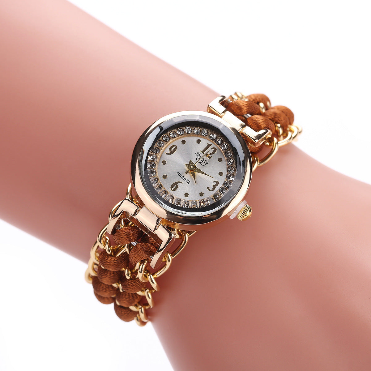 Fashion women's watchSloggi New Small Dial Diamond Women's Braided Rope Watch Women's Creative Fashion Retractable Rope Quartz Watch Wholesale