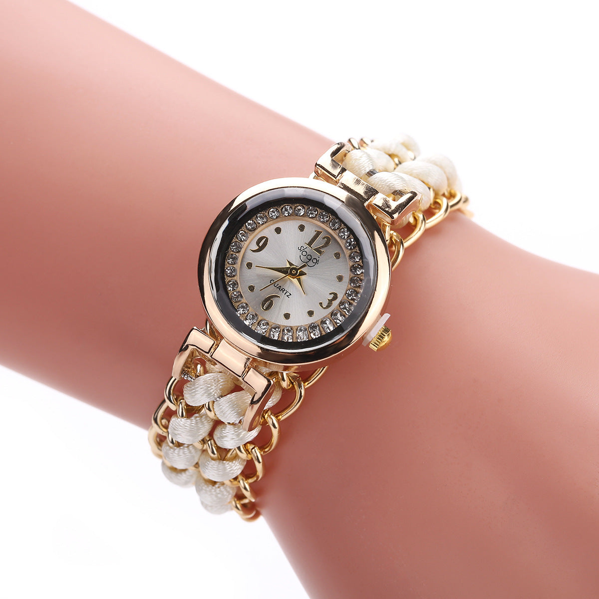 Fashion women's watchSloggi New Small Dial Diamond Women's Braided Rope Watch Women's Creative Fashion Retractable Rope Quartz Watch Wholesale