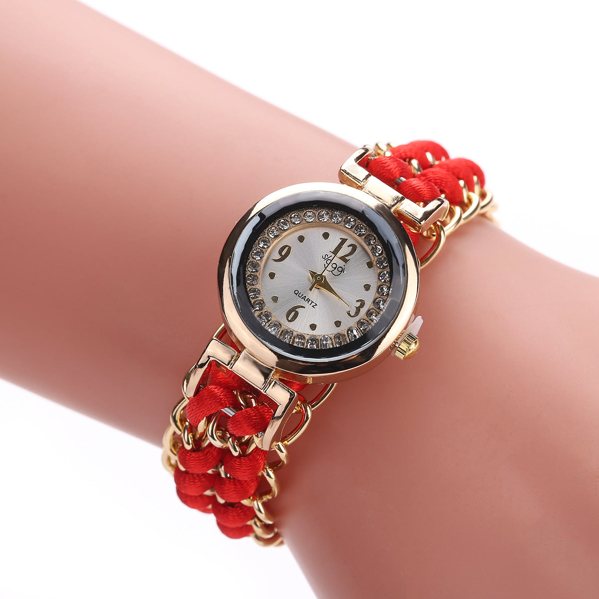 Fashion women's watchSloggi New Small Dial Diamond Women's Braided Rope Watch Women's Creative Fashion Retractable Rope Quartz Watch Wholesale