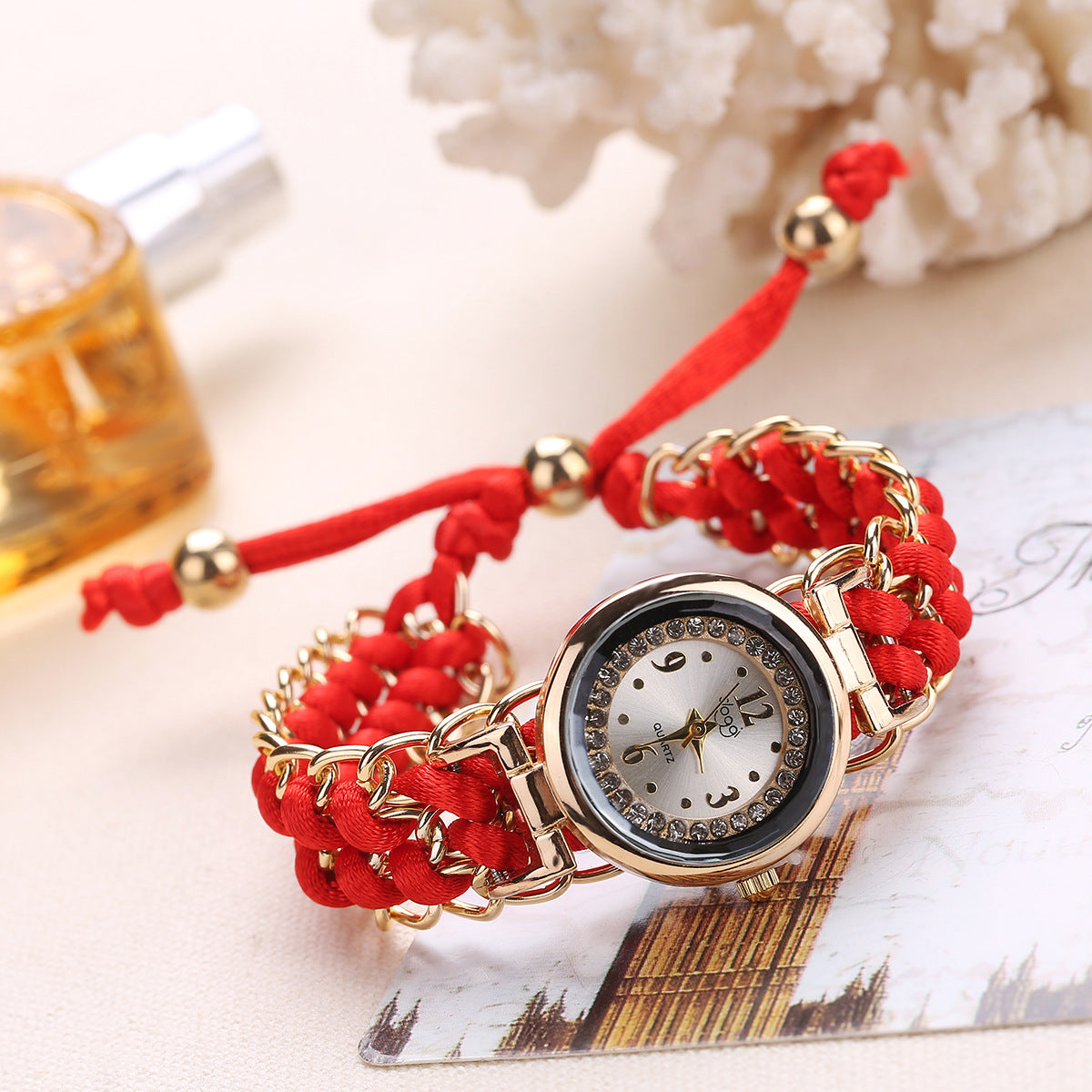 Fashion women's watchSloggi New Small Dial Diamond Women's Braided Rope Watch Women's Creative Fashion Retractable Rope Quartz Watch Wholesale