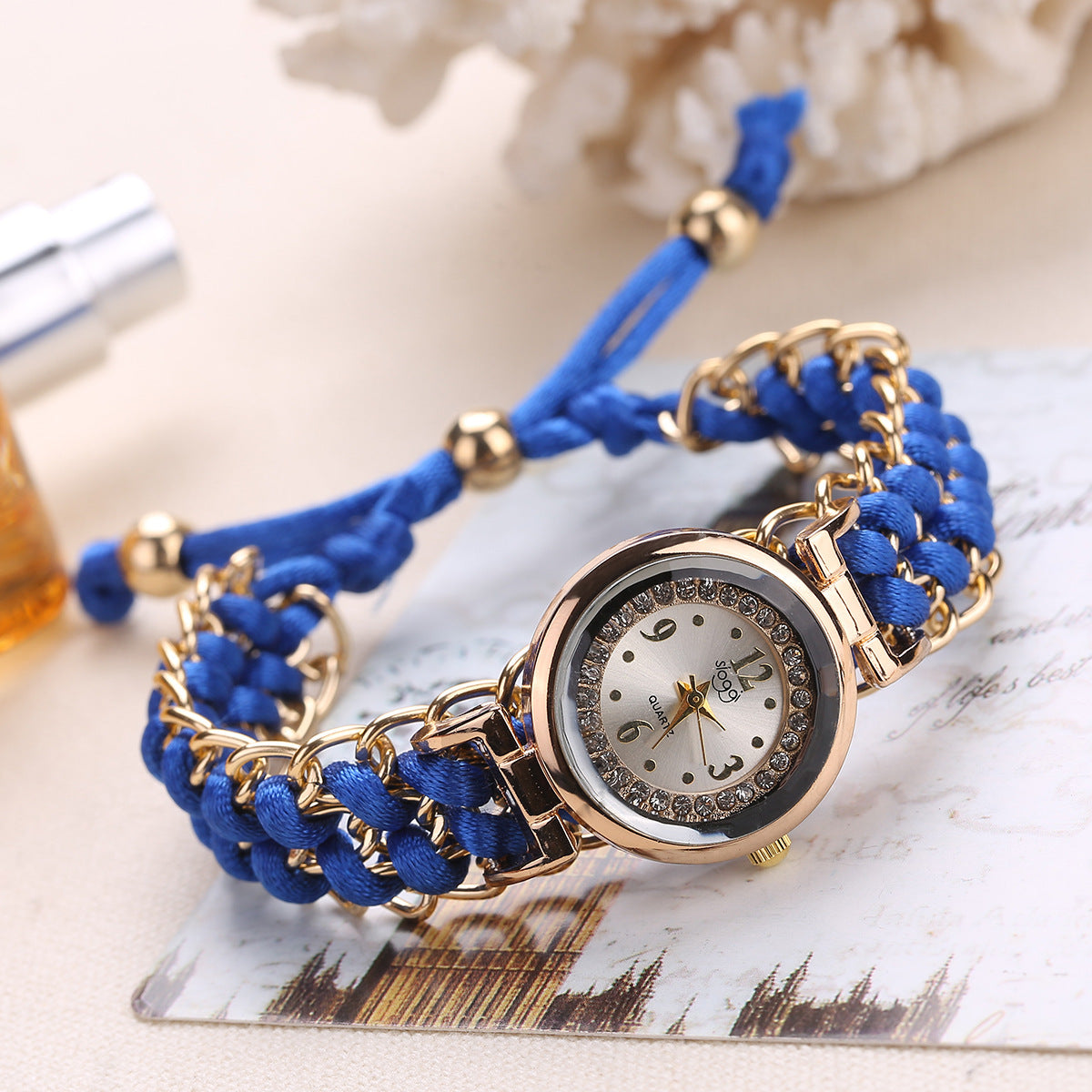 Fashion women's watchSloggi New Small Dial Diamond Women's Braided Rope Watch Women's Creative Fashion Retractable Rope Quartz Watch Wholesale