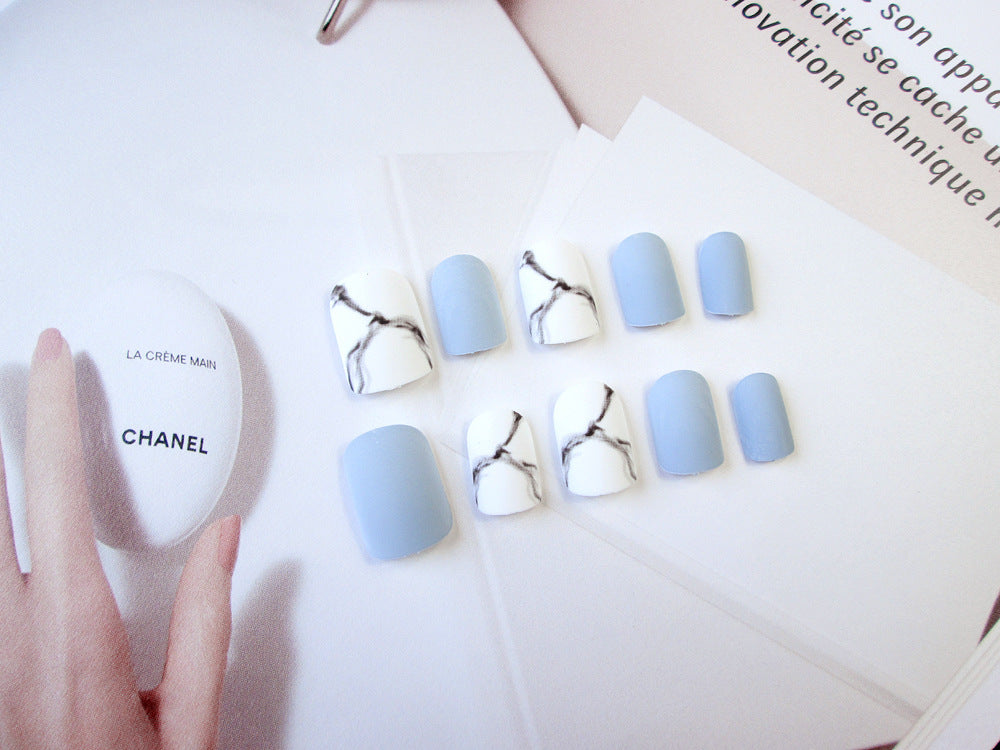 Fashion  nail Finished Nail Beauty 24 Pieces Boxed Fake Nails Feel Frosted and Matte Fake Nails Finished Product Nail Stickers MS-09