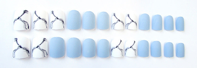 Fashion  nail Finished Nail Beauty 24 Pieces Boxed Fake Nails Feel Frosted and Matte Fake Nails Finished Product Nail Stickers MS-09