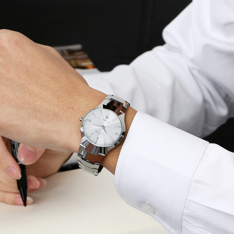 Fashion women's watchOnline Hot Sale Genuine Goods Watch Women's Men's Watch Tungsten Steel Color Men's Quartz Calendar Watch Women's Couple Student's Watch