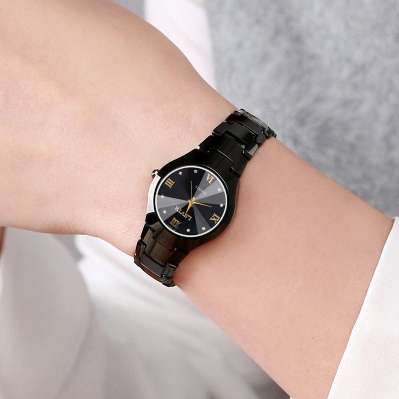 Fashion women's watchOnline Hot Sale Genuine Goods Watch Women's Men's Watch Tungsten Steel Color Men's Quartz Calendar Watch Women's Couple Student's Watch