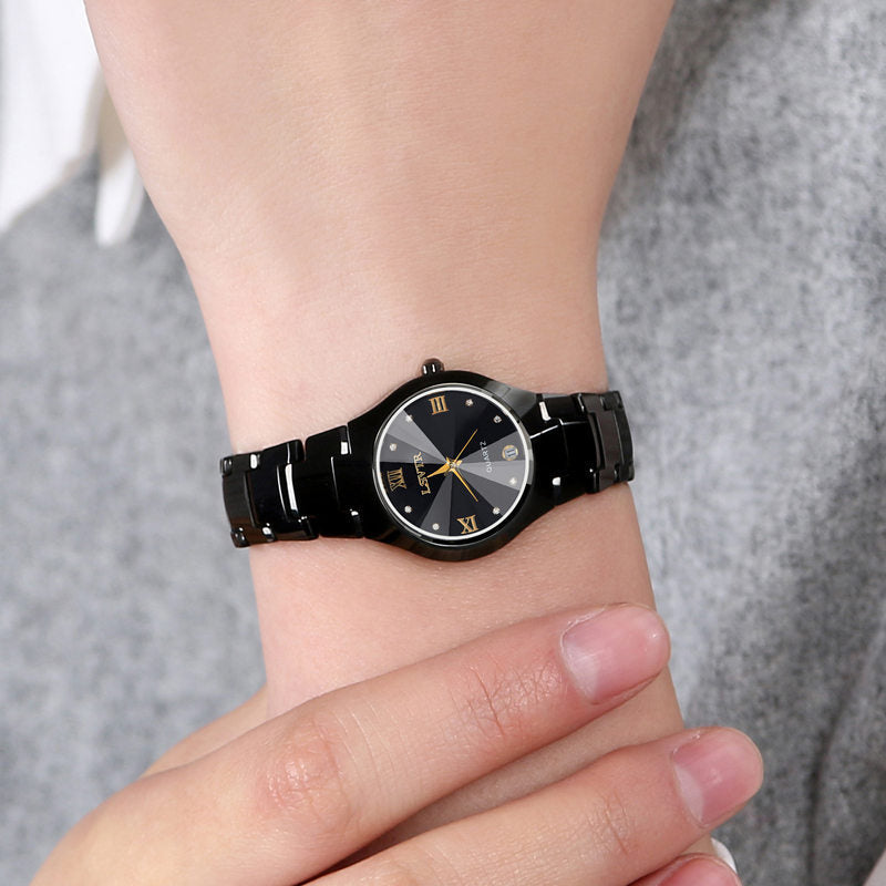 Fashion women's watchOnline Hot Sale Genuine Goods Watch Women's Men's Watch Tungsten Steel Color Men's Quartz Calendar Watch Women's Couple Student's Watch