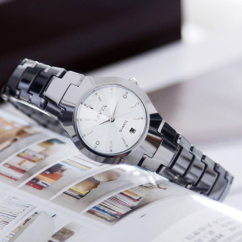 Fashion women's watchOnline Hot Sale Genuine Goods Watch Women's Men's Watch Tungsten Steel Color Men's Quartz Calendar Watch Women's Couple Student's Watch