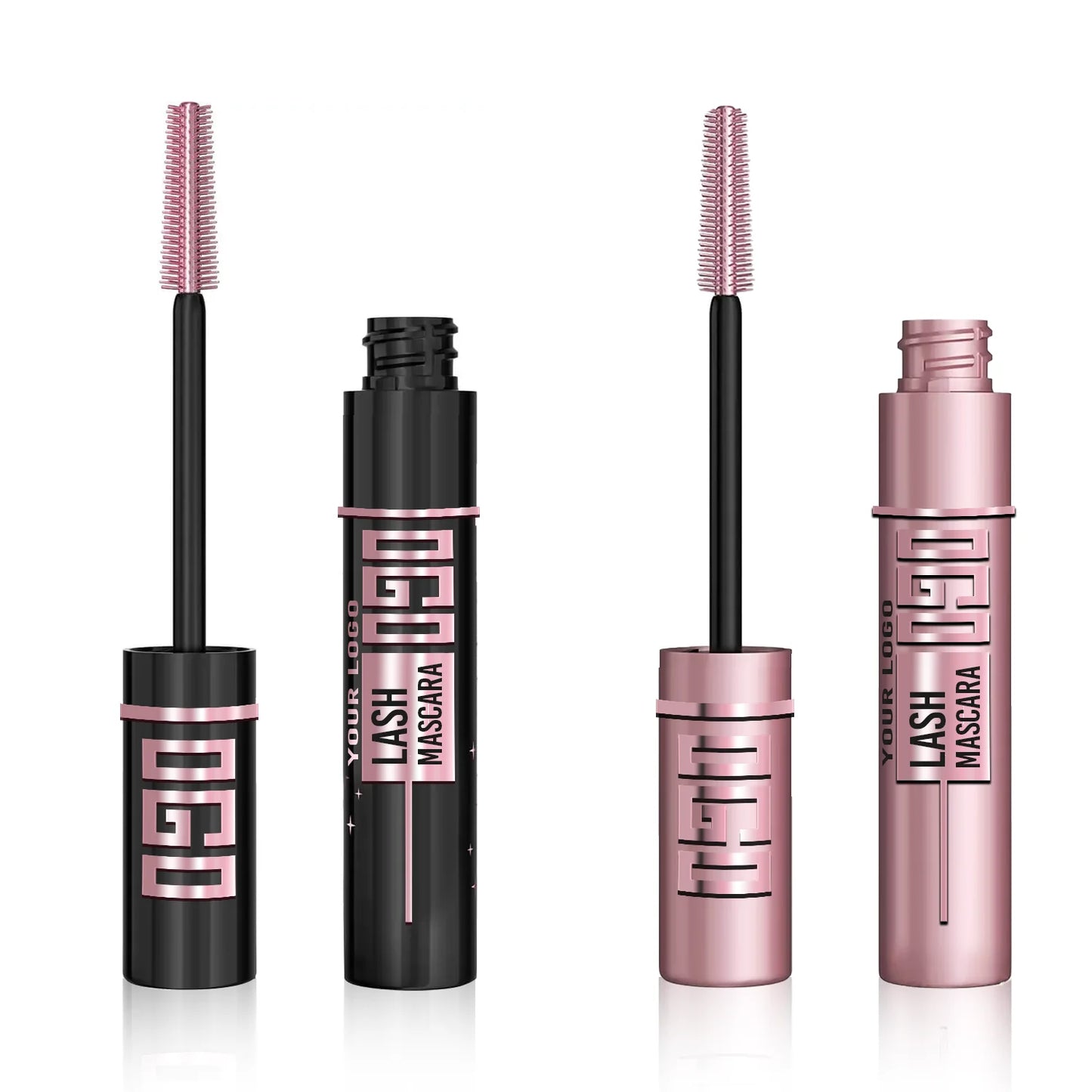 OEM Custom Logo Oil Free 4D Silk Fiber Volume Eye Lash Lengthening Makeup Natural Organic Vegan Waterproof Mascara Private Label