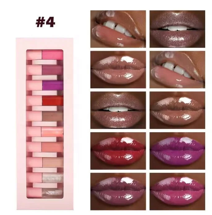口红唇彩套装持久高光泽唇彩套装防水裸色哑光唇膏套装