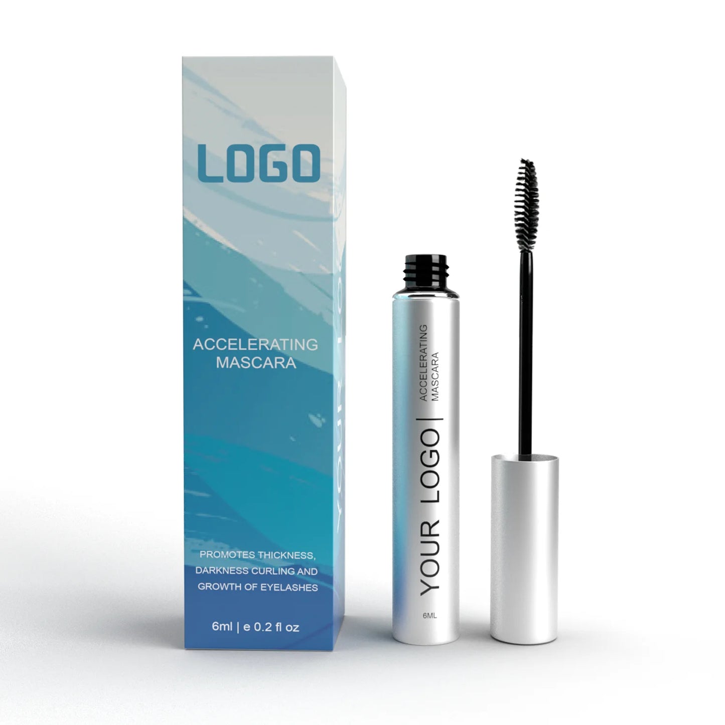 OEM Custom Logo Oil Free 4D Silk Fiber Volume Eye Lash Lengthening Makeup Natural Organic Vegan Waterproof Mascara Private Label