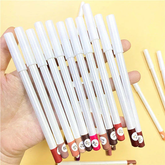 26色奶油色有机口红唇线笔套装持久唇形铅笔防水唇线