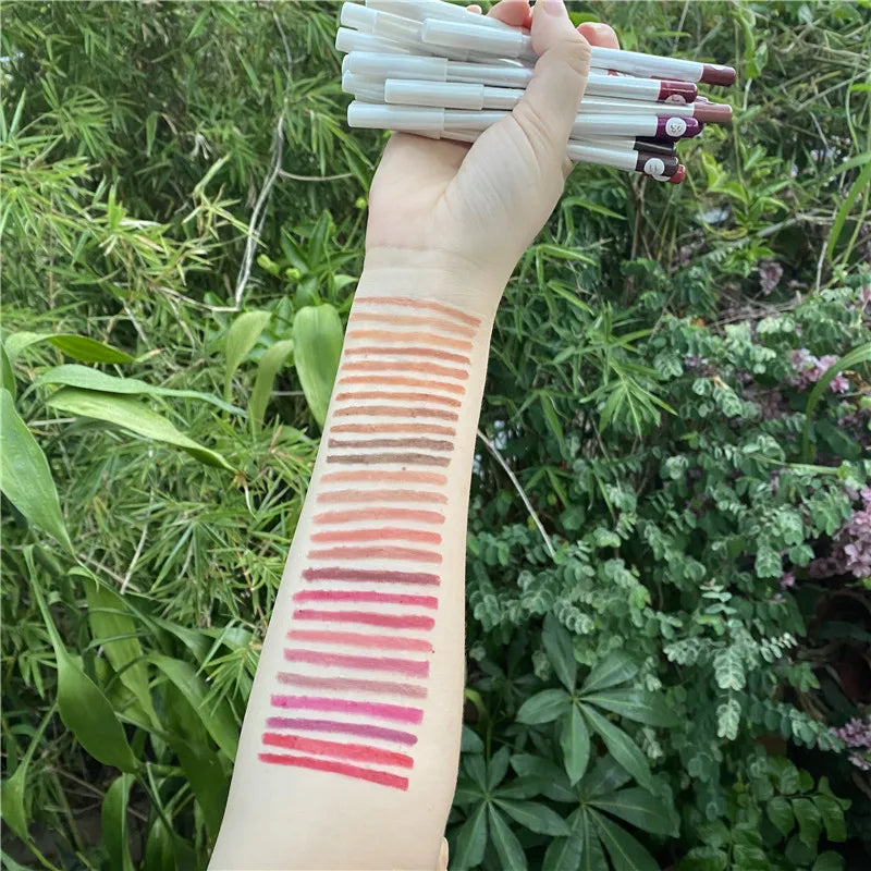 26色奶油色有机口红唇线笔套装持久唇形铅笔防水唇线