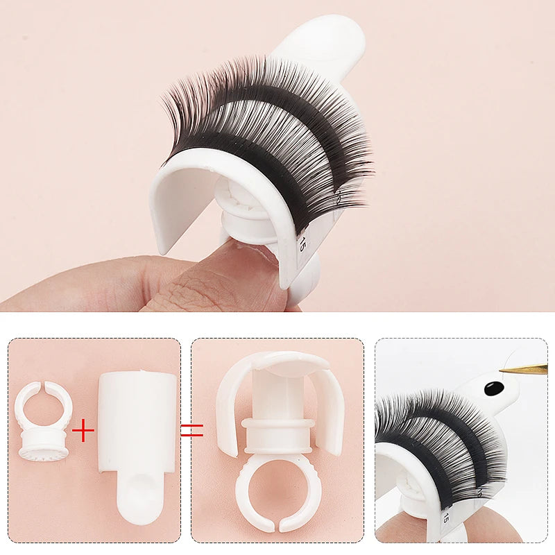美容睫毛延伸工具5 Pcs U形睫毛分离器睫毛固定器睫毛延伸环套装