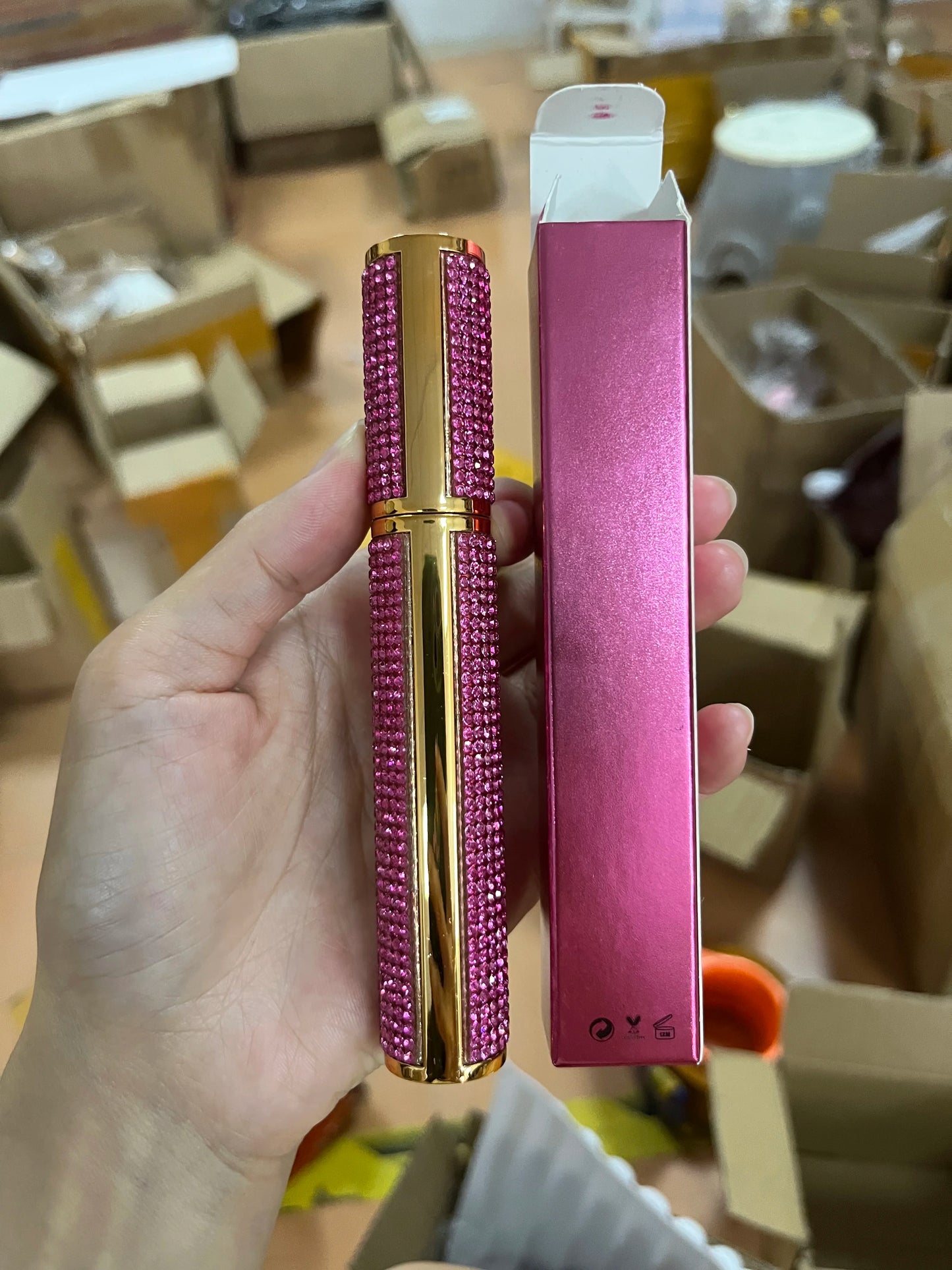 水钻可水洗睫毛膏4d假睫毛效果睫毛膏天然纤维刷黑色凝胶vibely体积睫毛膏