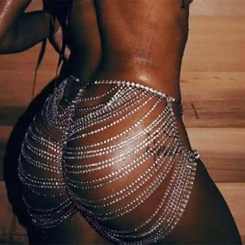 Fashion jewelry, popular in Europe and America, long tassel rhinestone top dress set, nightclub sexy clothing body chain