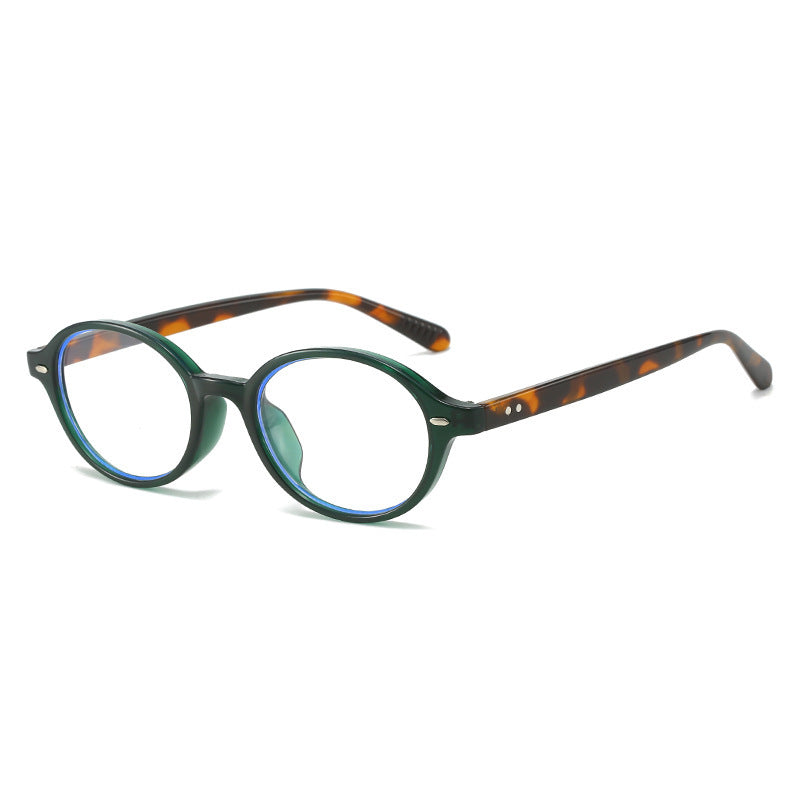 Women's fashion glasses 椭圆小框米钉眼镜框防蓝光韩版潮流眼镜架复古文艺平光镜小清新女
