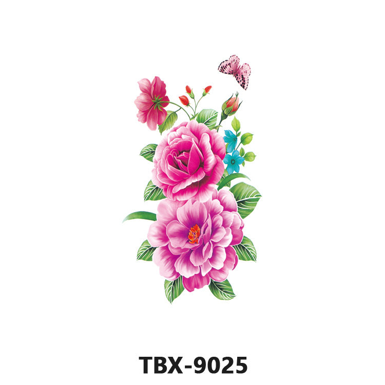 Free shipping Tattoo Waterproof Sweatproof Female Flower Tattoo Sticker Paper Plant Flower Party Sexy Rose Peony Plum Tattoo Sticker Tattoo