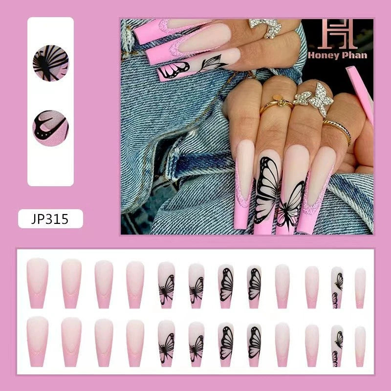 (Hand-made nail)美甲贴片nails穿戴甲长款欧美假指甲美甲贴片穿戴甲甲片成品