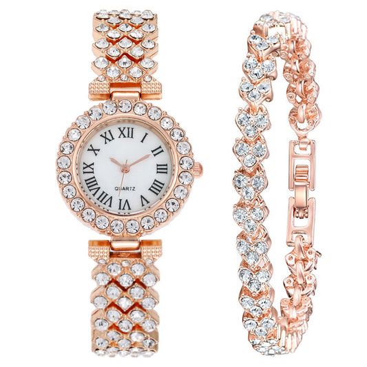 Fashion women's watchForeign Trade Popular Style Cross-Border Hot Sale Suit Fashion Diamond Women's Watch Women's Watch Bracelet Women's Watch Factory Wholesale
