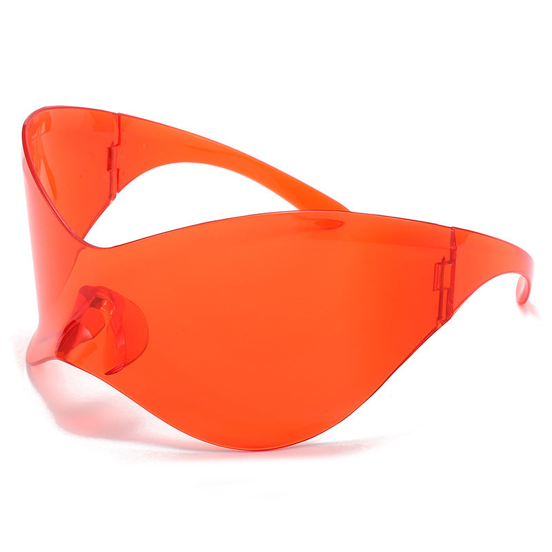 Women's fashion glasses 2023欧美大框太阳镜女潮Y2K千禧无框骑行墨镜男款跨境亚马逊爆款
