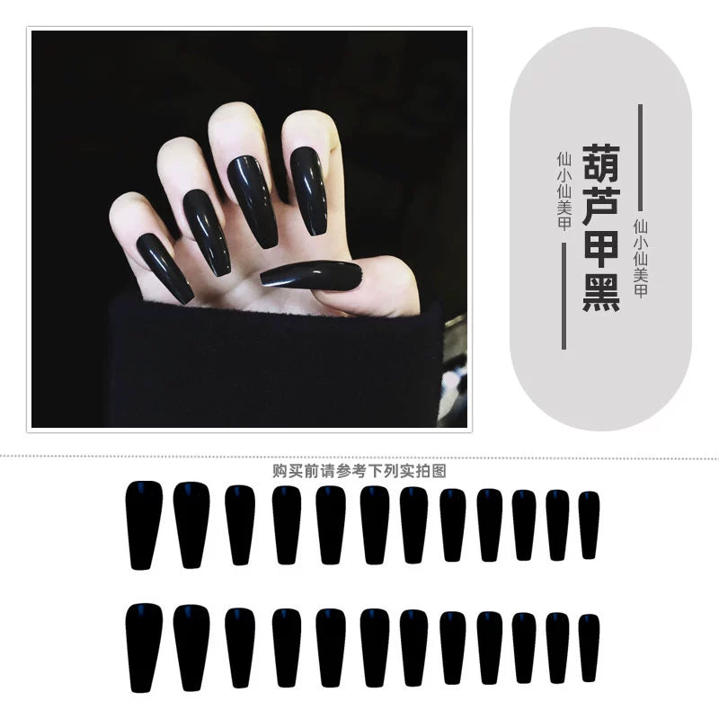 (Hand-made nail)猩红玛丽尖头欧美风暗黑cos舞蹈假指甲片成品延长穿戴美甲贴nail