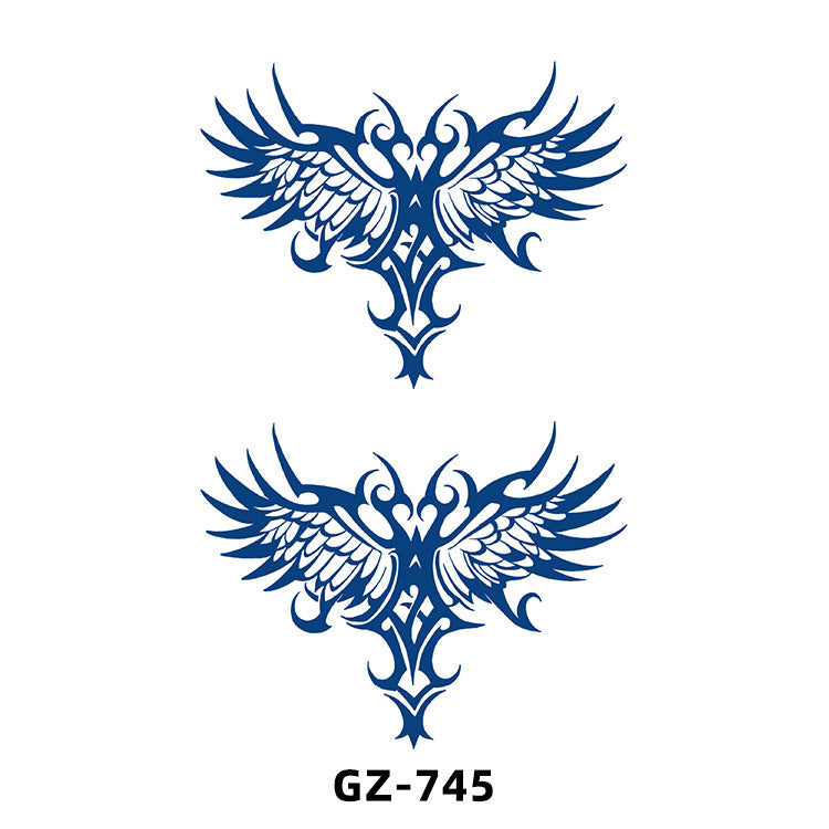 Free shipping Tattoo Cross-Border Herbal Semi-Permanent Tattoo Sticker Men's and Women's Waterproof Sweat-Proof Juice Half Sleeve Real-Proof Tattoo Letter Sticker Tattoo