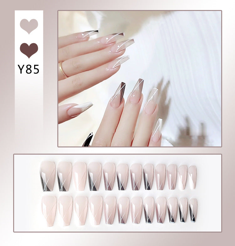 Fashion  nail Nail Stickers One Second Wearable Nail Sticker Wear Armor Nail Stickers Pure Desire Gradient Simple New Elegant