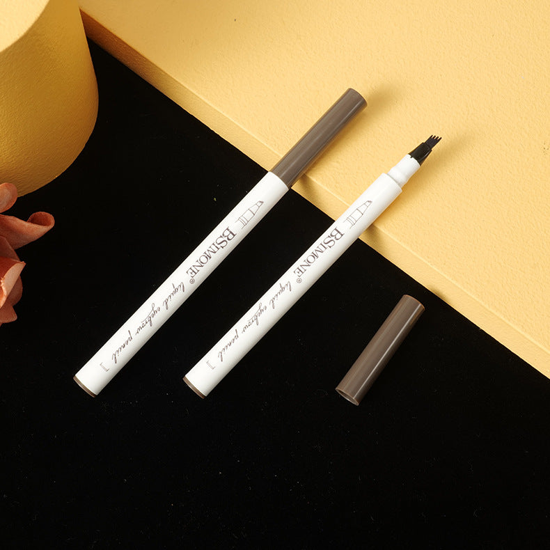 BSIMONE's best-selling makeup holding four pronged eyebrow pencil is waterproof, sweat resistant, and naturally won't take off makeup. It is a water-based eyebrow pencil
