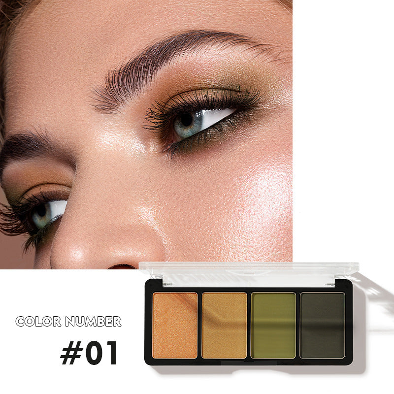 China Factory Direct supply Pudaier four-color Eyeshadow Earth Pearl Matte Gloss Eyeshadow tray (already matched color)