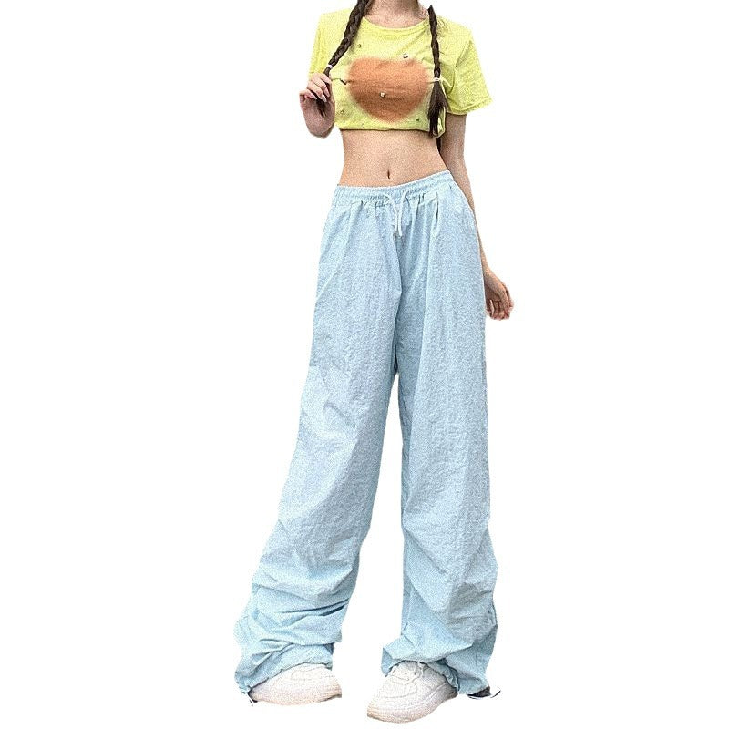 Dopamine pants Free shipping Tattoo Color dopamine wear tooling casual trousers 2024 summer lazy trend functional wind paratrooper trousers tide