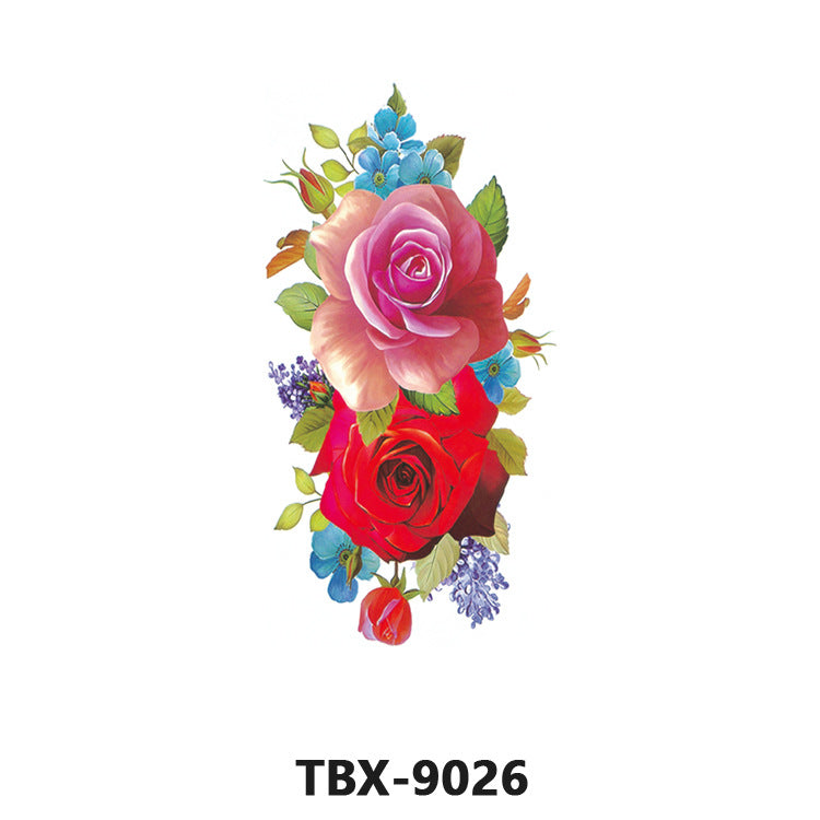 Free shipping Tattoo Waterproof Sweatproof Female Flower Tattoo Sticker Paper Plant Flower Party Sexy Rose Peony Plum Tattoo Sticker Tattoo