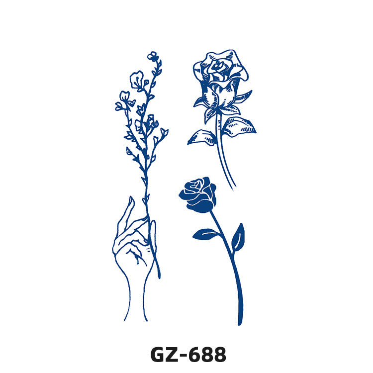 Free shipping Tattoo Herbal Tattoo Sticker Female Semi-Permanent Waterproof and Durable Grass and Wood Internet Celebrity Juice Non-Reflective Simulation Tattoo Sticker Male Advanced