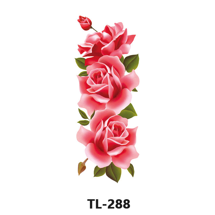 Free shipping Tattoo Factory Wholesale Tattoo Sticker Waterproof Women's Long-Lasting Rose Fresh Flowers Internet Celebrity Big Flower Colorful Plant Tattoo