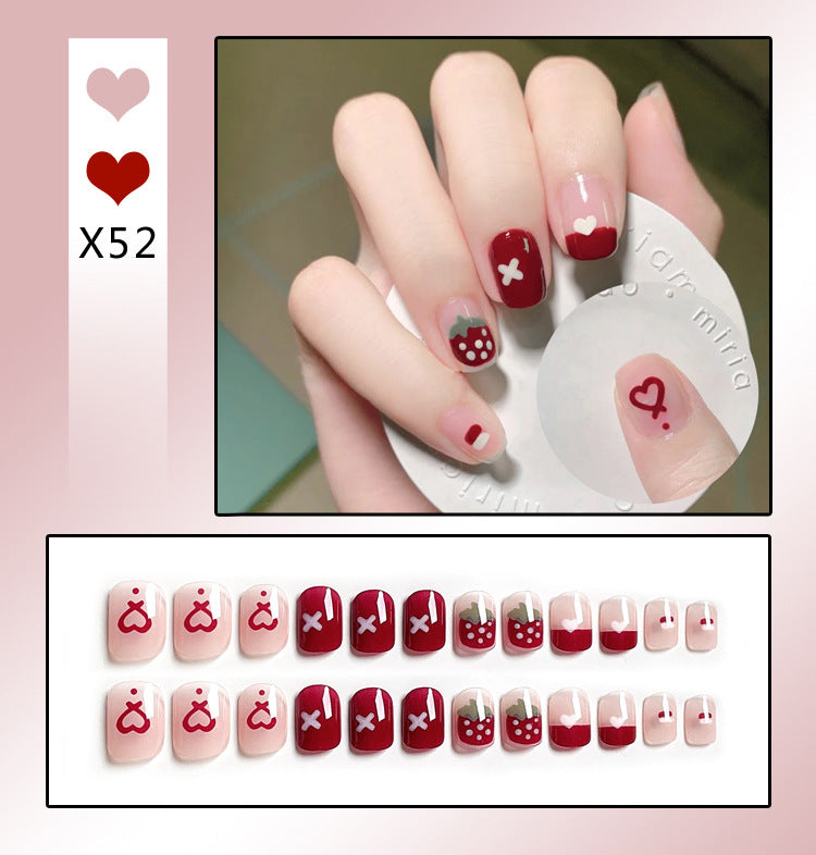 Fashion  nail Handmade Wear Nail Wholesale Internet Hot Diamond in the Debris Butterfly Glitter Nail Tips Finished Product Nail Patch Jelly Glue