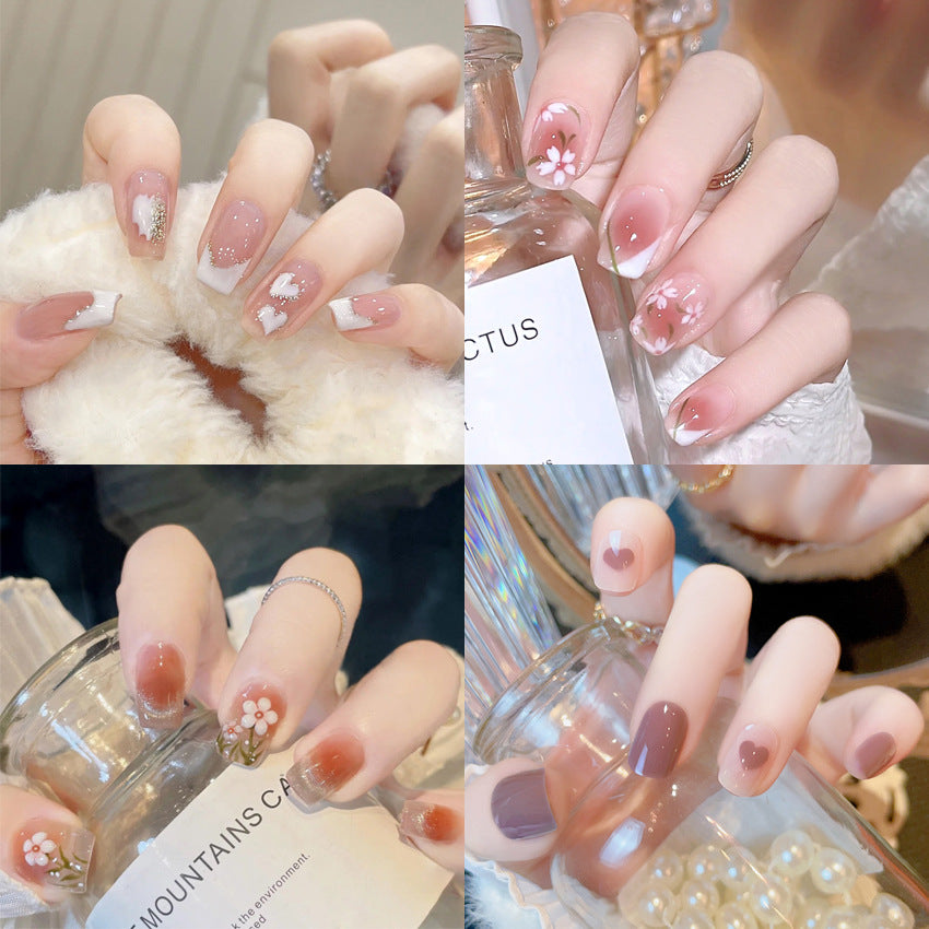 Fashion  nail Internet Celebrity Fake Nail Patch Wear Armor Finished Product Nail Tip Nail Stickers Removable Nail Patch Stall Supply Manufacturer