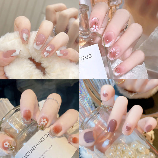 Fashion  nail Internet Celebrity Fake Nail Patch Wear Armor Finished Product Nail Tip Nail Stickers Removable Nail Patch Stall Supply Manufacturer