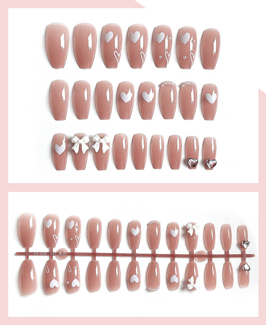 Fashion  nail Wear a Nail Stickers Nail Patch Fake Nails Detachable Bow Nail Tip Nail Sticker X15