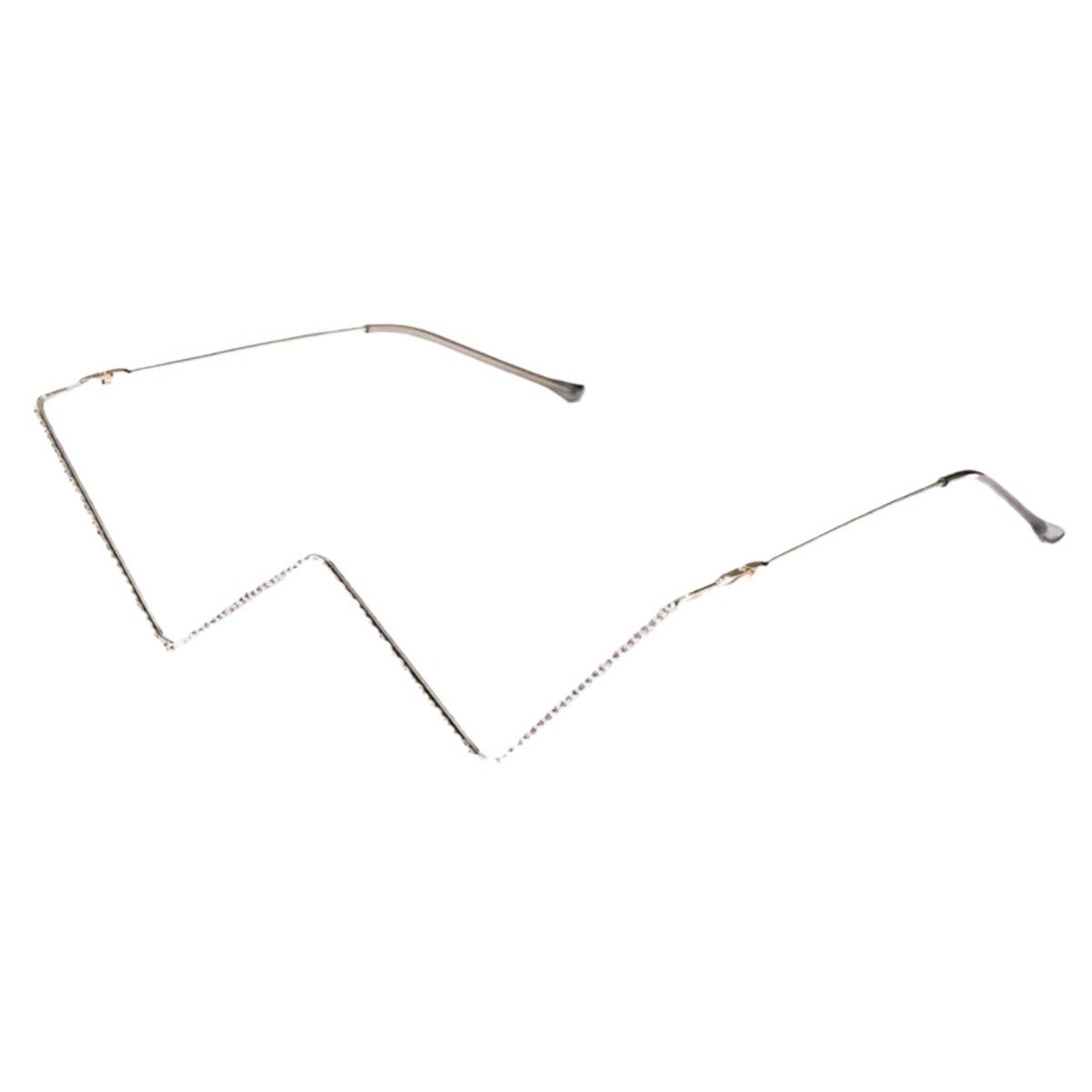 Women's fashion glasses 2023新款跨境镶钻眼镜女潮欧美ins风半框街拍V型装饰镜架男W型