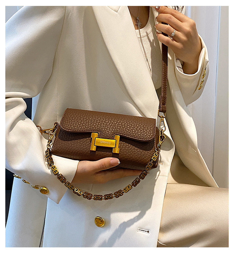 Dopamine Bag Free shipping Tattoo Popular popular small bag women's 2024 summer new fashionable solid color oblique span small square bag chain single shoulder portable women's bag