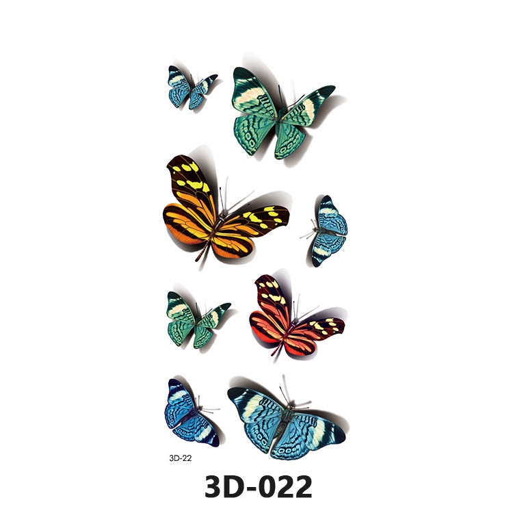 Free shipping Tattoo In Stock Wholesale 3D Butterfly Waterproof Sweatproof Female Stereo Emulational Creative Temporary Stickers Europe and America Cross Border Butterfly Tattoo Sticker