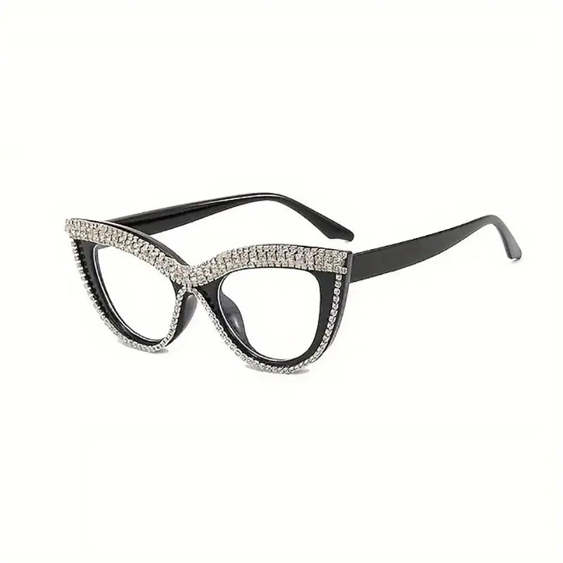Women's fashion glasses 猫眼镶钻平光镜防蓝光新款时尚眼镜架个性墨镜眼镜框潮 isn太阳镜
