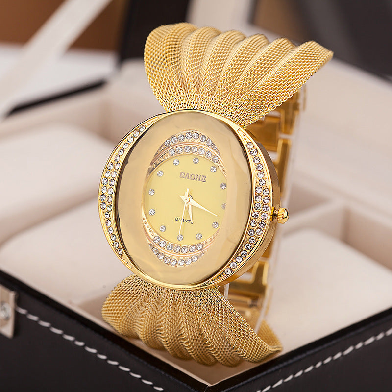 Fashion women's watchCross-Border AliExpress Fashion Mesh Strap Women's Quartz Watch European and American Fashion Butterfly Mesh Belt Women's Watch Wholesale
