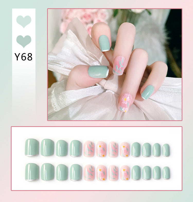 Fashion  nail Nail Stickers One Second Wearable Nail Sticker Wear Armor Nail Stickers Pure Desire Gradient Simple New Elegant