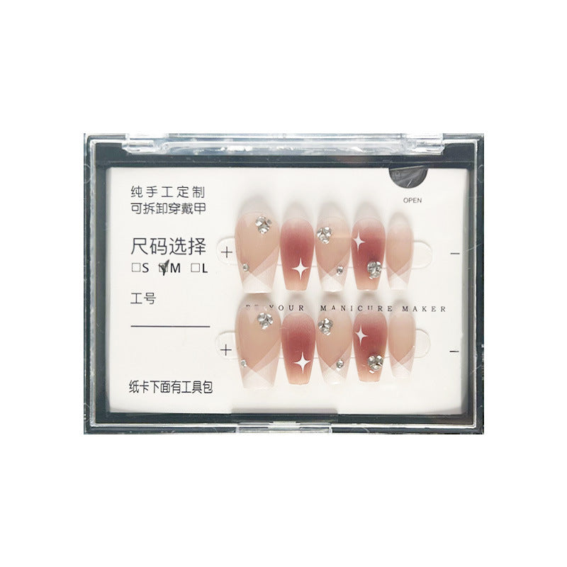 纯手工甲穿戴甲纯欲指甲贴片气质美甲片精致假指甲网红美甲贴成品