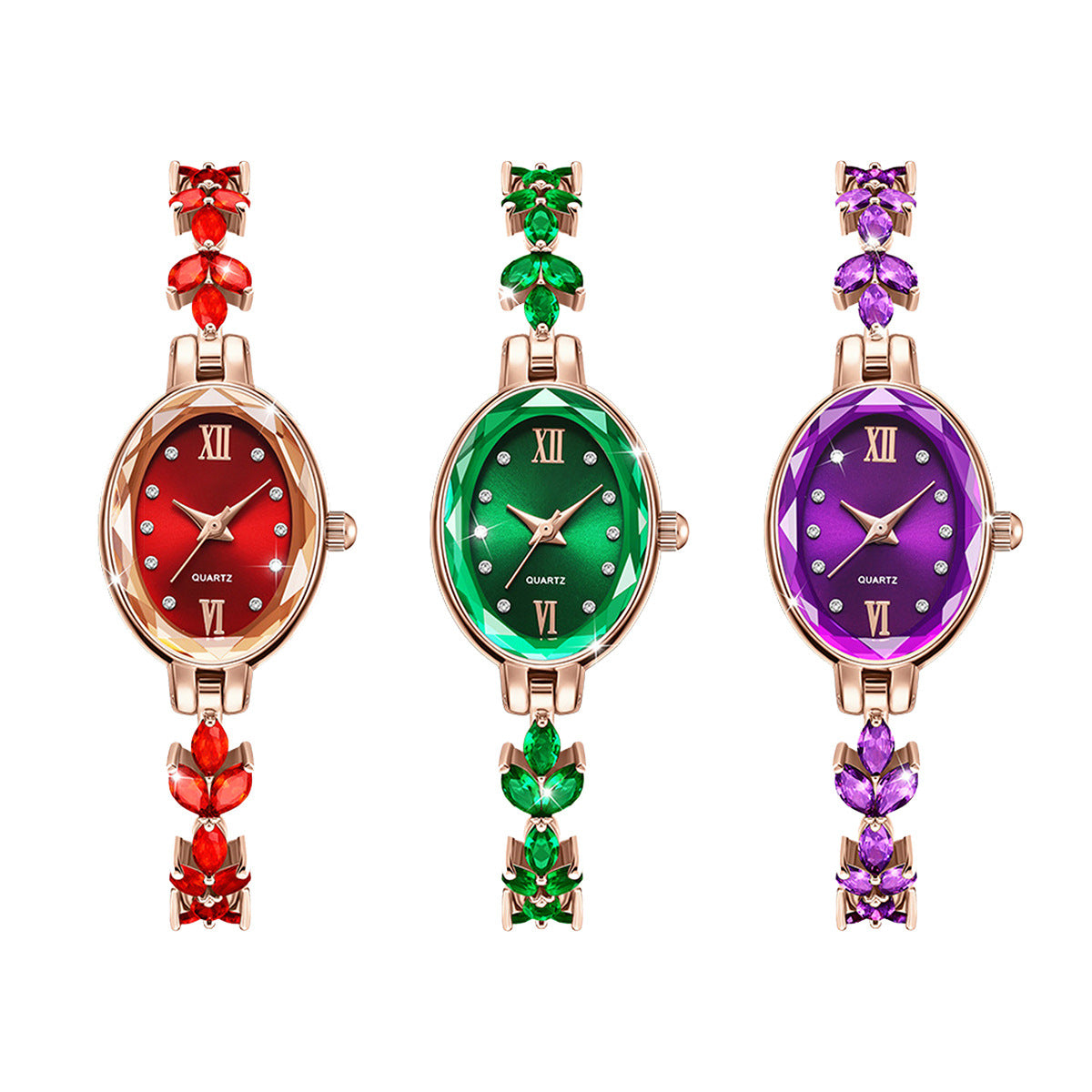 Fashion women's watchIn Stock Direct Supply Wheat Bracelet Watch Popular Violet Petals Light Luxury Jewelry Women's Watch Waterproof Women's Watch