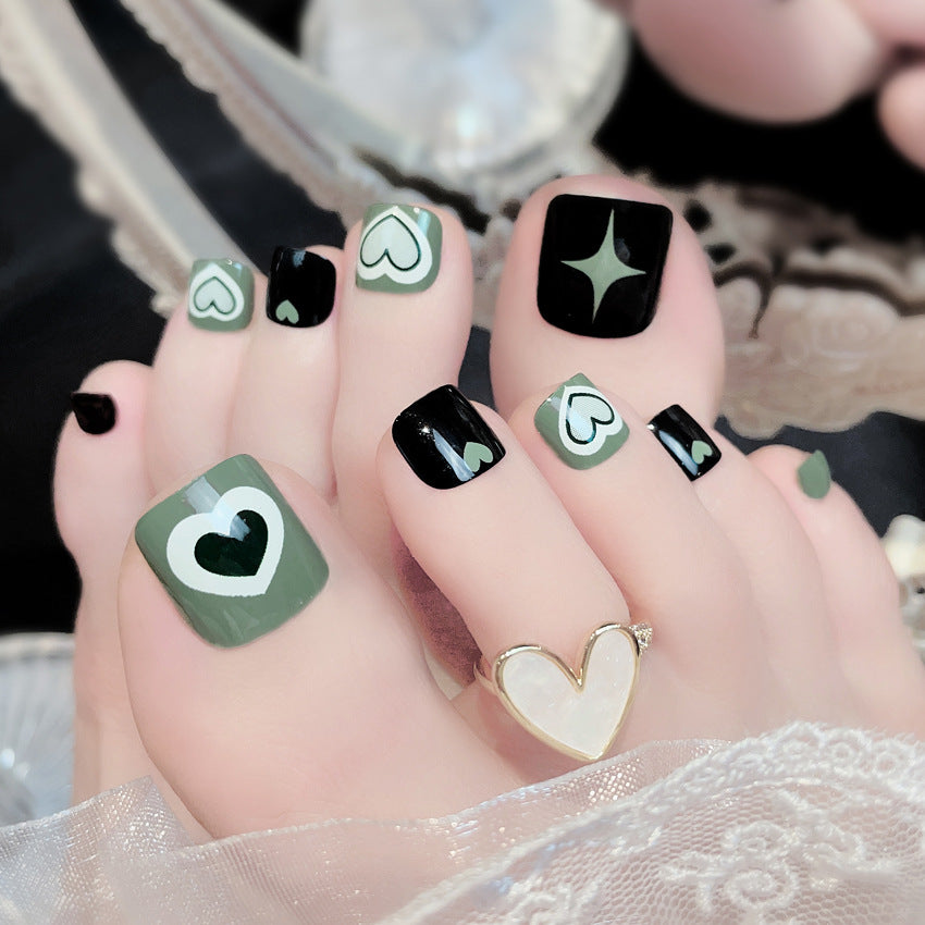 Fashion  nail Foot Nail Tip Nail Patch Finished Nail Art Love Wear Nail Detachable Nail Tips Nail Tip Finished Product Wholesale J6